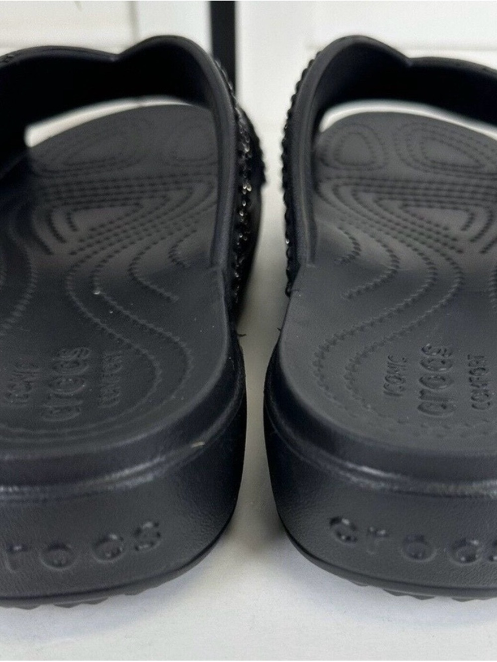 CROCS Sloane embellished Black Slide Sandals - Picture 5 of 10